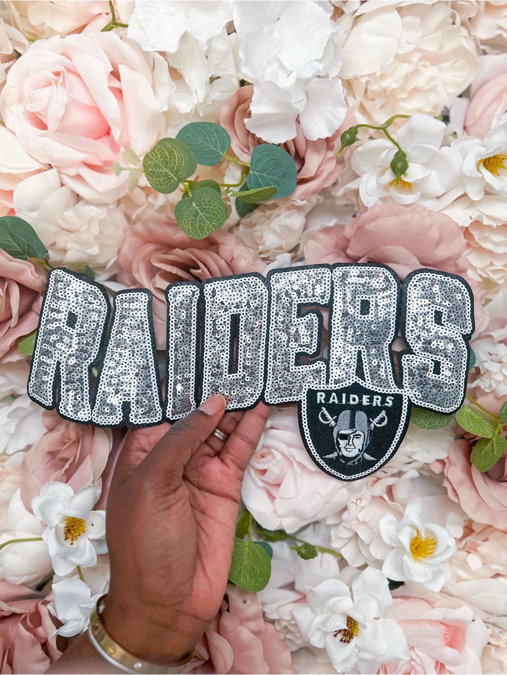 Las Vegas Raiders Chenille Patch 11” | Large DIY Football Crewneck Patch